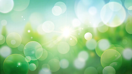 Fototapeta premium Abstract Green Nature Background with Bokeh Lights