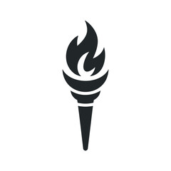 Simple Black and White Torch Icon Graphic Design Element for Website or App