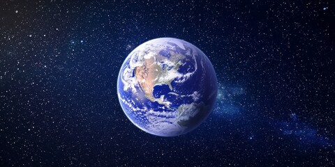 Obraz premium The beauty of a blue and white planet amidst the abyss.
