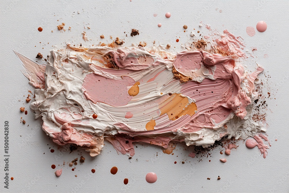 Poster abstract paint swatch: a close-up view of a vibrant paint swatch. the brushstrokes create a dynamic 