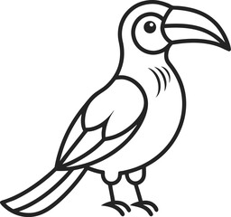 hornbill outline icon on transparent background