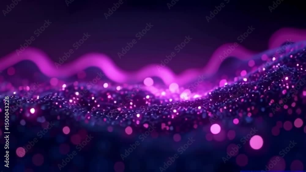 Poster abstract wavy surface glowing with light animated background