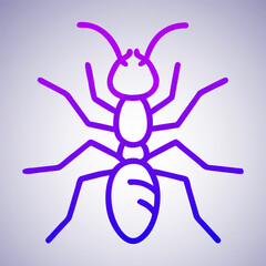 Detailed Ant Crawling on Flower Black and White Outline Line Art Drawing Engraved Style of an ant, ideal for educational materials, nature-themed projects, insect studies, and children's books.