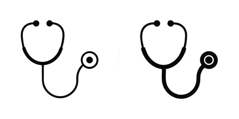 Vector illustration of a tooth and stethoscope icon for dental health and medical care design