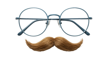 Isolated Mustache and Glasses