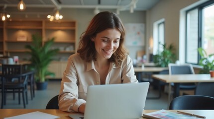 Fototapeta premium businesswoman working on laptop