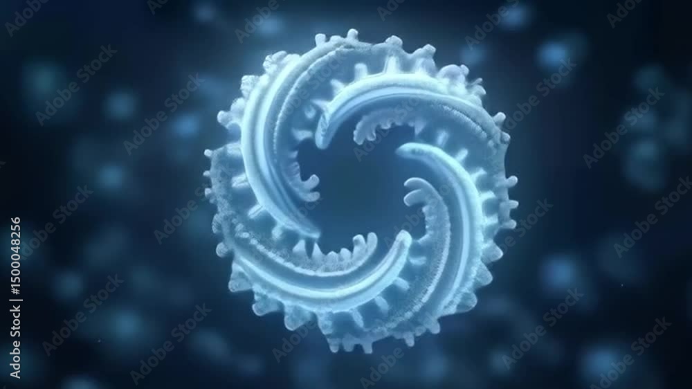 Aufkleber rotating abstract element with gear-like edges animated