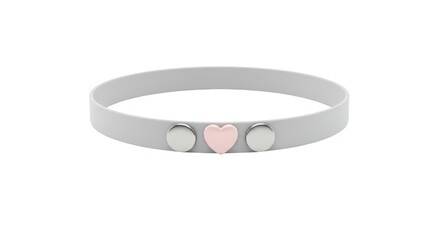 Isolated White Bracelet with Heart