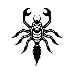 scorpion with skull wings silhouette vector