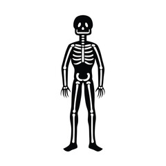skeleton standing black silhouette artwork