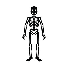 skeleton standing black silhouette artwork