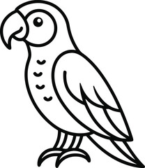 parrot outline icon on transparent background