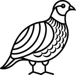 partridge outline icon on transparent background