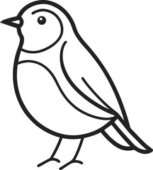 robin outline icon on transparent background