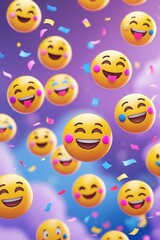 Obraz premium Playful Emoticon Pattern for Mobile Phone Wallpaper 