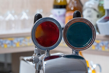 Pisa, Italy - March 12, 2025: Spanish beer tap dispenser pouring fresh draft beer in a traditional tavern setting