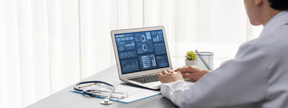 Business data dashboard provide business intelligence analytic for marketing strategy planning brisk with big data set to analyze customer demands and foreseeing business future