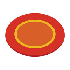 Illustration of a plate with orange interior and red exterior vector image