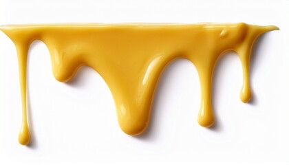 melted cheese dripping on white background