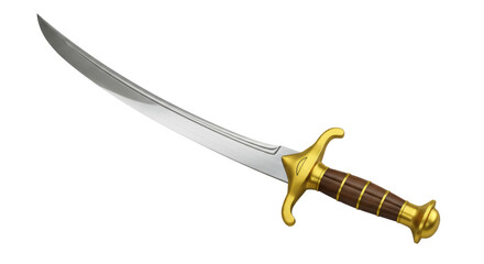 Isolated Sword with Golden Hilt