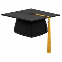 Black graduation cap with gold tassel