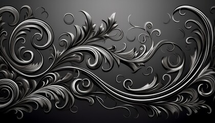 Fototapeta premium elegant black script banner showcasing ornate calligraphy art and creativity