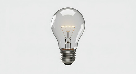 3D light bulb  icon isolated on white