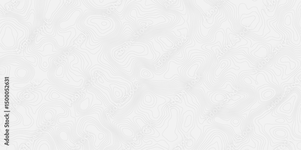 Poster abstract topographic map with contour wavey lines on a white background. the lines create a terrain 