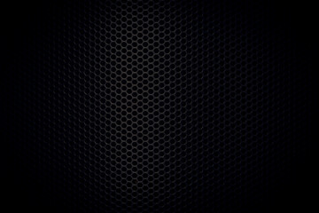 Naklejka premium Macro Speaker,Plastic hexagon texture old car speaker,Fragment of the speaker with a metal perforated grille. Great background for advertising and design