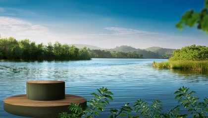 natural podium of tranquil waters in nature s embrace reflecting serenity and calmness