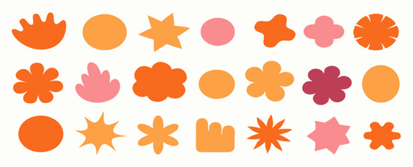 Collection of Abstract Orange & Pink Shapes