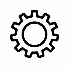 Simple Black Gear Icon, Cogwheel, Machine Part