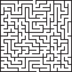 Complex Square Maze Puzzle Black and White Labyrinth Challenge