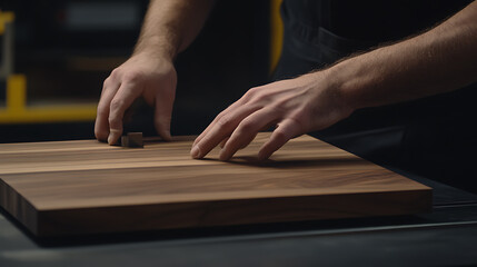 Craftsman Working on a Wooden Board