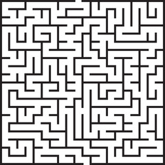Complex Black and White Square Maze Puzzle Game Challenge