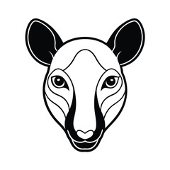 tapir face silhouett