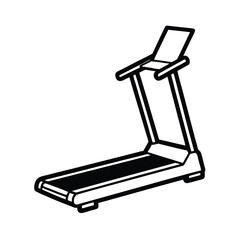 treadmill machine in-modern line art vector