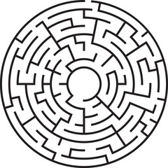 Circular Maze Puzzle Complex Labyrinth Game, Challenge, Solution