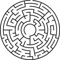 Circular Maze Puzzle Labyrinth Game, Pathfinding Challenge, Problem Solving