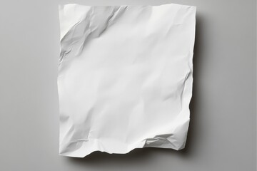 Crumpled white paper resting on a textured gray background showcasing randomness and simplicity in everyday materials and designs