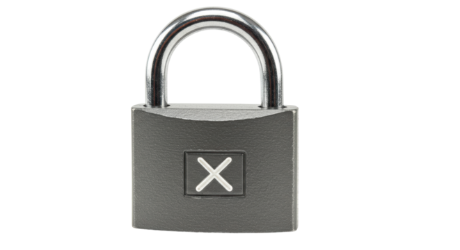 Isolated Padlock with Cross