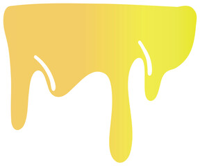 Sticker of yellow honey flowing in smooth curved streams with a gradient from orange to bright yellow.