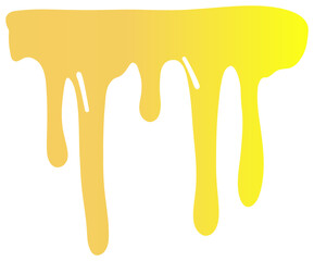 Sticker of yellow honey flowing in smooth curved streams with a gradient from orange to bright yellow.