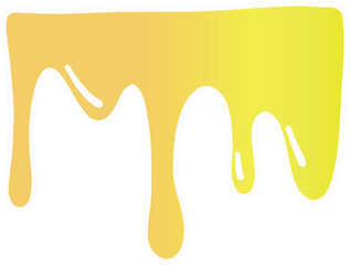 Sticker of yellow honey flowing in smooth curved streams with a gradient from orange to bright yellow.