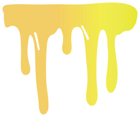 Sticker of yellow honey flowing in smooth curved streams with a gradient from orange to bright yellow.
