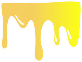 Sticker of yellow honey flowing in smooth curved streams with a gradient from orange to bright yellow.