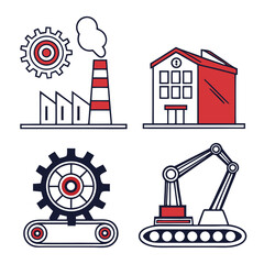 Naklejka premium construction icons set