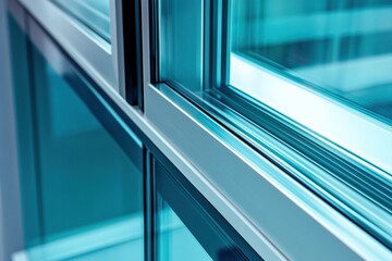 Close up view of double pane soundproof window construction details Generative AI