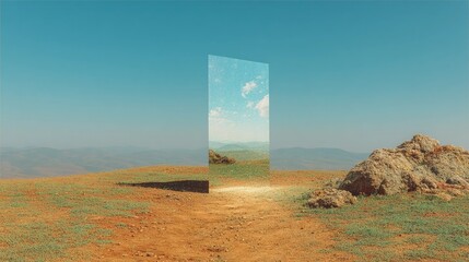 Freestanding full-body mirror on white background, perfect for fashion, styling, or minimalist accessory layouts in commercial visuals.