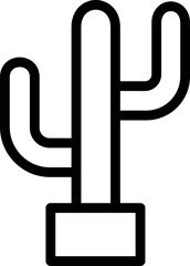 simple outline cactus icon for desert and botanical design